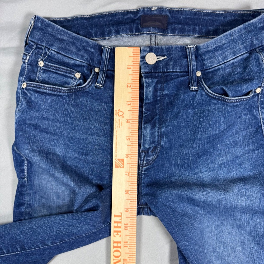Mother The Looker Ankle Fray Jeans Fast Times Wash Blue Contemporary Sz 27 USA - Picture 10 of 11